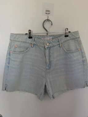 Garage Light Blue High-Rise Jean Shorts